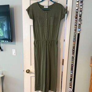 Old Navy Olive Green Button-Front Jumpsuit